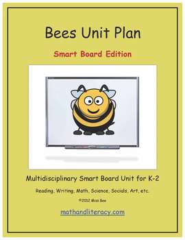 Preview of "Bees" Common Core Aligned Math and Literacy Unit - SMARTBOARD EDITION