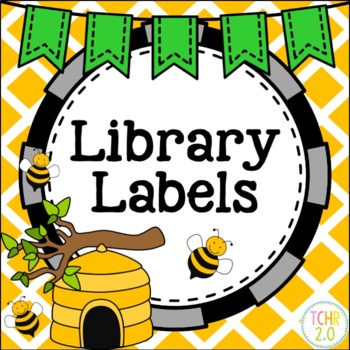 Preview of Bees Library Labels Editable