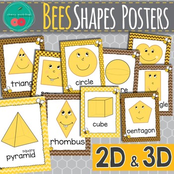 Preview of Bees Shapes Posters 2D and 3D
