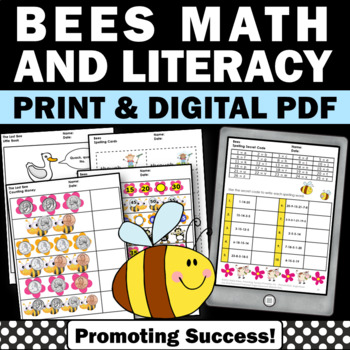 Preview of Bee Theme Spring Summer School Morning Work Activity Packet Sheets Pages