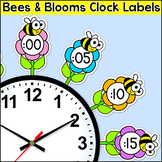 Flowers & Bees Theme Classroom Clock Labels & Telling Time