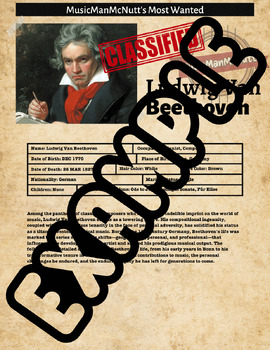 Preview of Beethoven Biography and Guided Reading: Espionage Edition