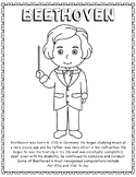 Beethoven | Famous Music Composer Coloring Page Activity W