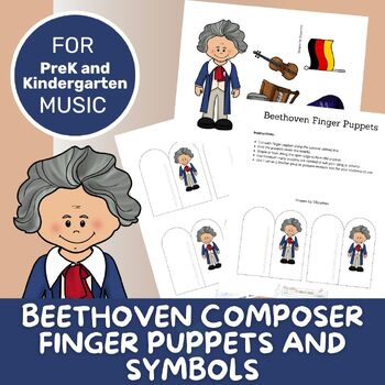 Preview of Beethoven Finger Puppets | Composer Resources | PreK Musical Activities