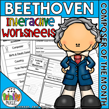 Preview of Beethoven Interactive Worksheets (Composer of the Month)