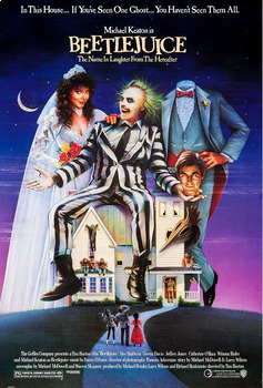 Preview of BeetleJuice Movie Guide Questions in ENGLISH | Chronological Order | 1988 Versio