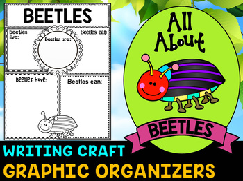 Preview of Beetles : Graphic Organizers and Writing Craft Set : Science & Literacy