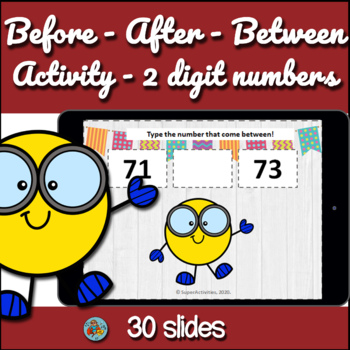 Preview of Before - After - Between Digital Activity (1-100), Google Slides, Math Activity