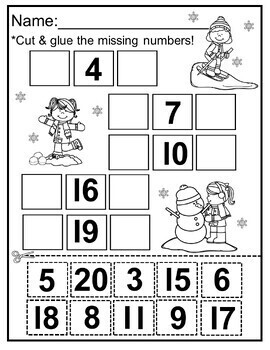 Before & After Numbers 1-20 Freebie for PreK/K/Special Education