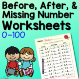 Before, After and Missing Number Worksheets (0-100)