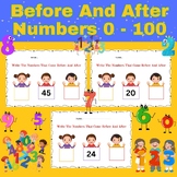 Before And After Numbers Worksheet