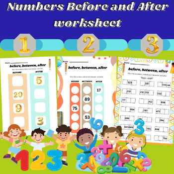 Preview of Before And After Numbers Worksheet - Math For Kids F87 ,Early Learning Math Work
