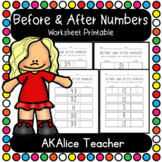 Before And After Numbers Worksheet Printable FREE