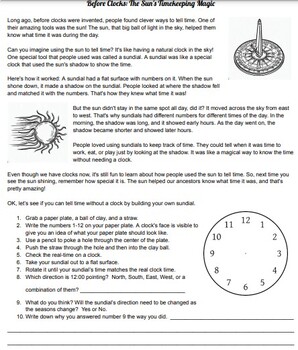 Preview of Before Clocks: The Sun's Timekeeping Magic Reading Passage and Lab