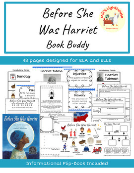 Preview of Before She Was Harriet Book Buddy - No Prep, Flipbook for further study included