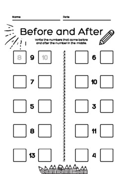 Before and After - Maths by iNNGDesign | Teachers Pay Teachers