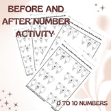 Before and After Number Activity Numbers 0 to 20