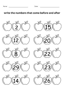 Before and After Numbers (1-100) by Best lesson room | TPT