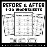 Before and After Numbers 1-20 Worksheets FREE!