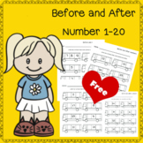 Before and After Numbers – 1-20  | Write the numbers that 