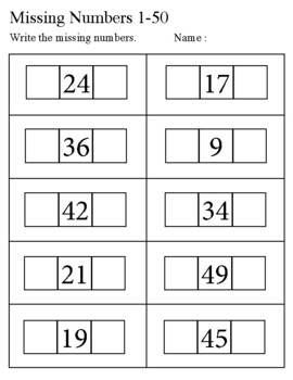 before and after numbers 1 50 worksheets by owl school studio tpt