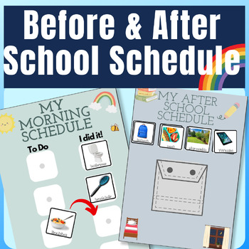 Preview of Before and After School Visual Schedule for Home with Realistic Photos