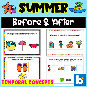 Preview of Before and After Summer Speech Therapy Activities