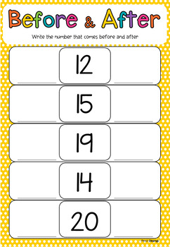 before and after sequencing numbers 1 20 by pencil and stamp tpt