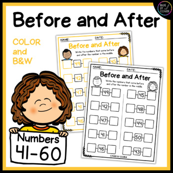 Preview of Before and After numbers 41-60 (Color and B&W)