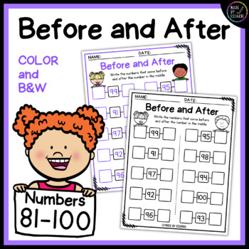 Preview of Before and After numbers 81-100 (Color and B&W)