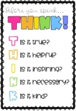 Before you speak... THINK! Classroom Poster