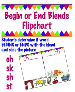 Preview of Begin or End Blend Flipchart -  ch , sh, sk, & st