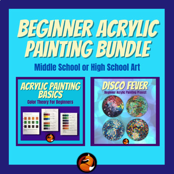 Preview of Beginner Acrylic Disco Ball Painting Bundle - Color Theory and Disco Fever - Art