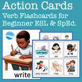 Beginner Action Verb Flashcards for ESL & Special Education