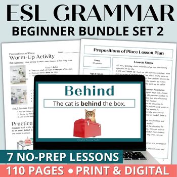 Beginner Adult ESL English Grammar Lesson, Worksheet, & Activity Bundle ...