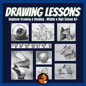 Preview of Beginner Art Drawing & Shading Bundle Middle School Art High School Art