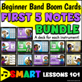 Beginner Band FIRST FIVE NOTES Boom Cards™ Instrumental Mu