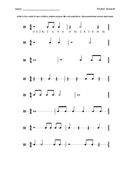 Beginner Band Rhythm Sheet #1 by Krislynne Stowe | TPT