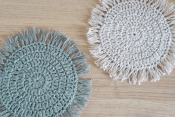 Preview of Beginner Boho Coasters Crochet Easy Summer Fringe Home Décor Place Mat – Simple