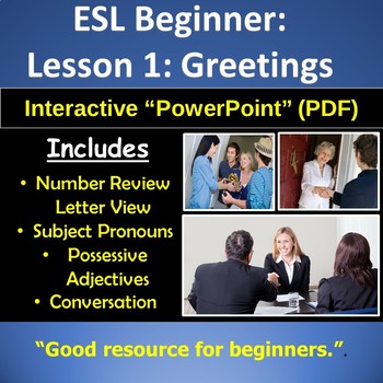 adult esl beginner esl introductions and greetings tpt