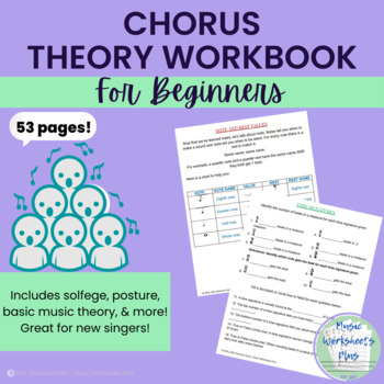 Preview of Beginner Chorus Theory Workbook - Music Classroom Worksheets - Packet - K12