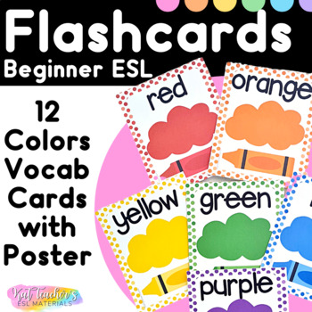 Beginner English Colors Color Flashcards For Esl Students And