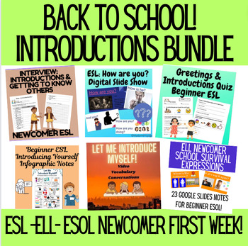 Preview of Newcomer/Beginner ESL Introductions & Greetings Bundle