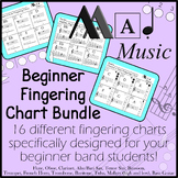 Beginner Fingering Chart BUNDLE! First 6 Notes, 16 versions!