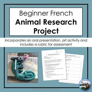 Preview of Beginner French Animal Research Project