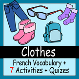 Beginner French: Clothes - ☆no prep☆ printables, quizes, a