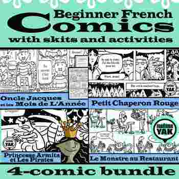 Preview of Beginner French Comics with Skits and Activities