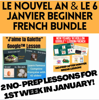 Preview of Beginner French New Years Bundle (Nouvel An & Fête des Rois)