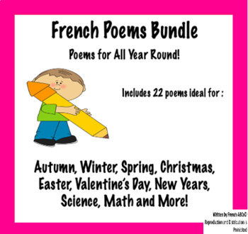 Preview of Beginner French Poems Growing Bundle | Poèmes pour l'année scolaire