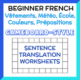 Beginner French Sentence Translation Worksheets